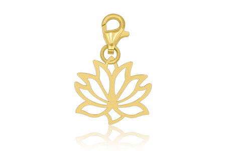Złota zawieszka pr. 585 CHARMS Kwiat Lotosu